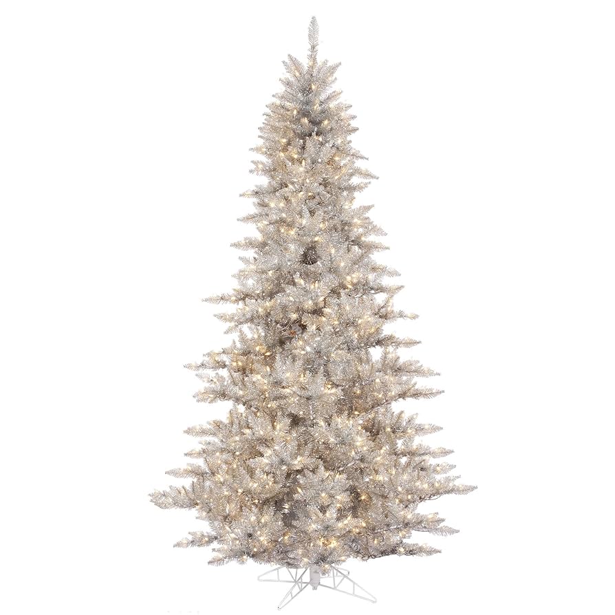 Amazon.com: Vickerman 9' x 64'' Silver Tinsel Fir Artificial